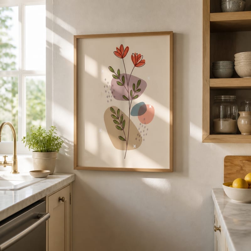 Same print in the kitchen, shot from the other side