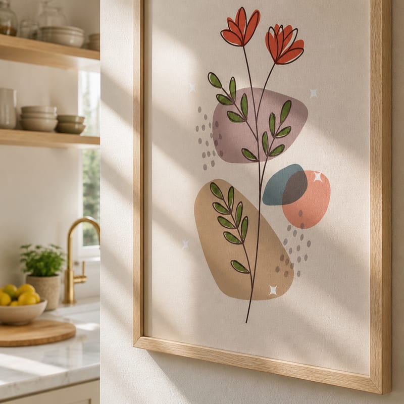 Close-up of the framed print showing paper texture