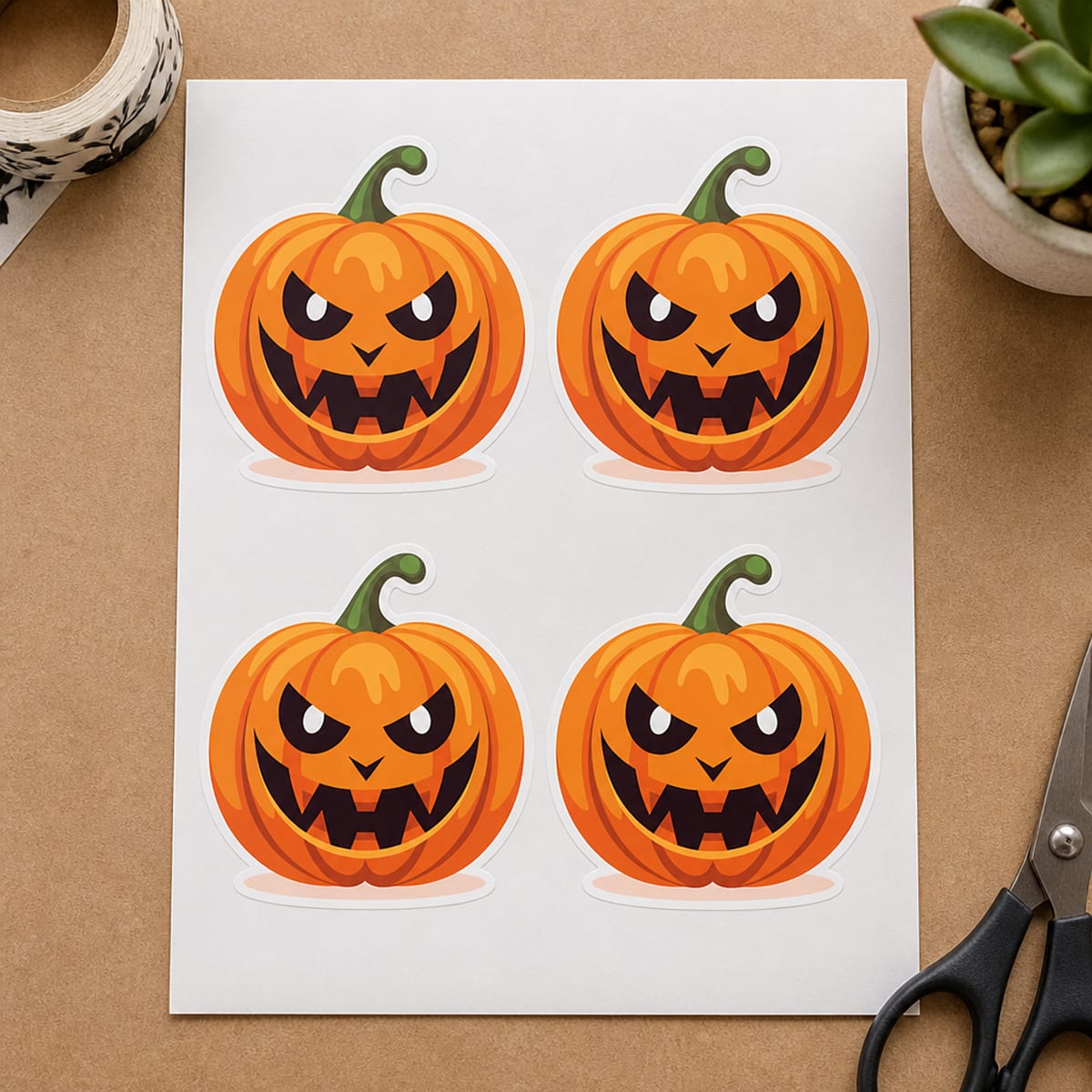 AI-generated sticker sheet mockup for Etsy listings
